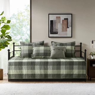 Thumbnail 3: Madison Park Ridge 6 Pc Reversible Plaid Daybed Cover Set 