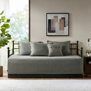 Thumbnail 4: Madison Park Ridge 6 Pc Reversible Plaid Daybed Cover Set 