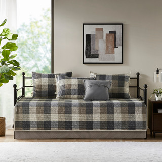 Thumbnail 5: Madison Park Ridge 6 Pc Reversible Plaid Daybed Cover Set 