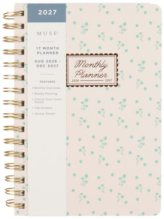Thumbnail 1: Muse 17 Month Spiral Bound Floral Planner  