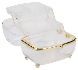 Thumbnail 3: Oasis 3‑Tier Clear Storage Organizer with Handle 