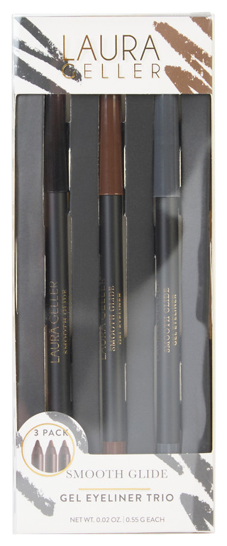 Thumbnail 1: LAURA GELLER 3‑Piece Smooth Glide Gel Eyeliner Set 