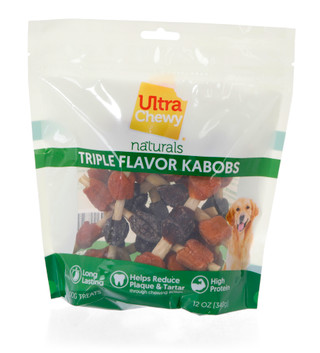 Thumbnail 1: Ultra Chewy 12 oz Triple Flavor Kabobs Dog Treats 
