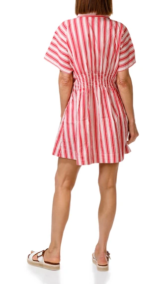 Thumbnail 3: JAPNA Junior's Short Sleeve Striped Button Down Dress 