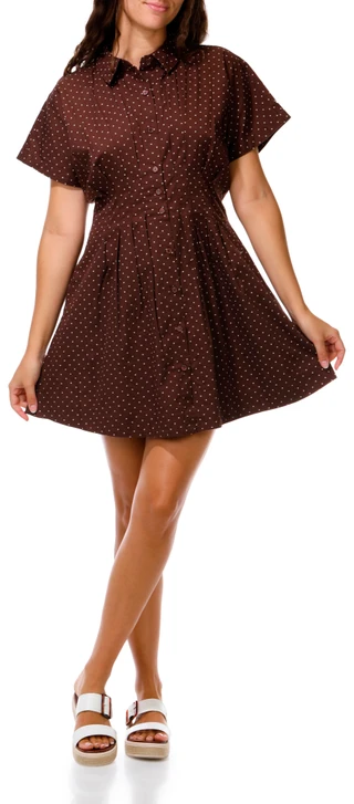 Thumbnail 1: JAPNA Juniors Short Sleeve Button Down Dress w/ Pockets 