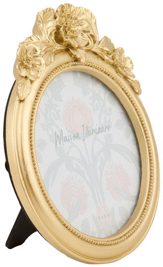 Thumbnail 3: Sagebrook Home 5x5 Floral Detail Oval Picture Frame 