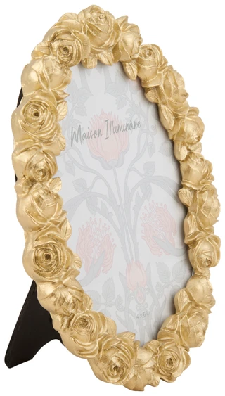 Thumbnail 2: Sagebrook Home 4x6 Rose Embellished Oval Picture Frame 