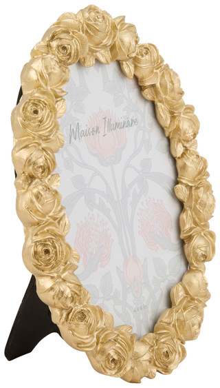 Thumbnail 3: Sagebrook Home 4x6 Rose Embellished Oval Picture Frame 