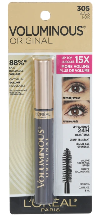 Thumbnail 1: L'OREAL Curved Brush Volumizing Black Mascara 