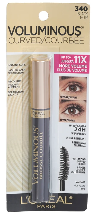 Thumbnail 1: L'OREAL Volumizing Curved Brush Mascara -Black 