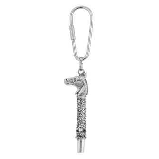 Thumbnail 1: 1928 Jewelry Pewter Horse Whistle Key Fob 