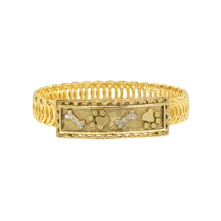 Thumbnail 1: 1928 Jewelry Paw and Bones Belt Bracelet 