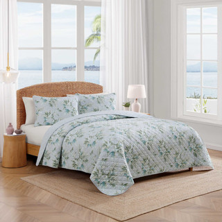 Thumbnail 3: TOMMY BAHAMA Floral Enchantment Textured Cotton Quilt Set 