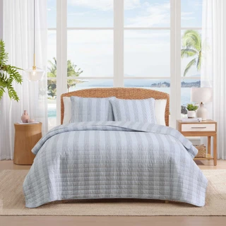 Thumbnail 2: TOMMY BAHAMA Bahama Weekend Stripe Cotton Quilt Set 