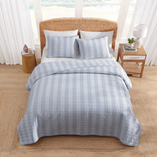 Thumbnail 16: TOMMY BAHAMA Bahama Weekend Stripe Cotton Quilt Set 