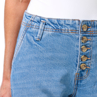 Thumbnail 3: ROXY Junior's Wandering Shores Button Front Wide Leg Jeans 