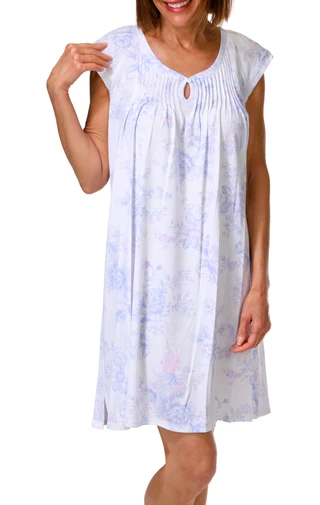 Thumbnail 3: Miss Elaine Women's Short Sleeve Floral Nightgown  
