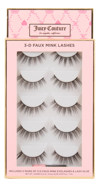 Thumbnail 1: Juicy Couture 5 Pk 3-D Faux Mink Lashes w/ Glue 
