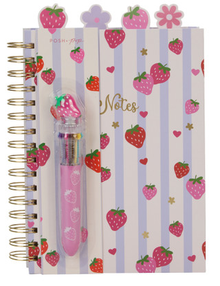 Thumbnail 1: Posh + Pop Notebook w/ Dividers & Multicolor Click Pen 