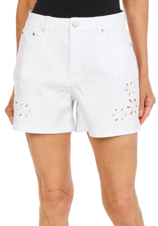 Thumbnail 1: D. Jeans Women's High Rise Flower Cut Out Shorts 