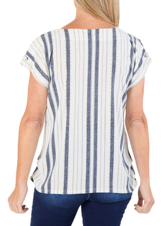 Thumbnail 2: Cure. Women's Short Sleeve Ruched Side Top 