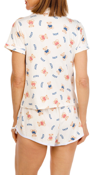Thumbnail 2: Aeropostale Juniors 2 Pc Americana Bear Pajama Shorts Set 