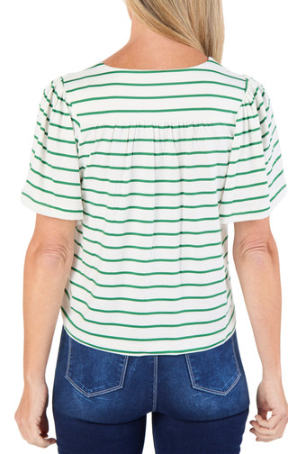 Thumbnail 2: BOBEAU Women's Short Sleeve Swing Amalfi Top 