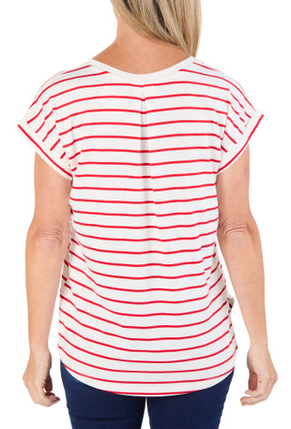 Thumbnail 2: BOBEAU Women's Short Sleeve V-Neck Top 