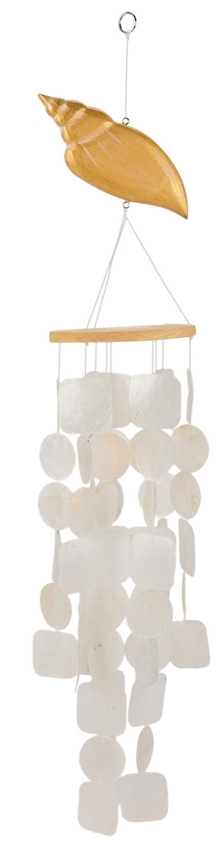 Thumbnail 1: Chesapeake Bay Wooden Seashell Windchime  