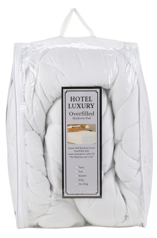Thumbnail 2: Hotel Luxury King Size Overfilled Mattress Pad 