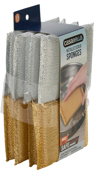 Thumbnail 2: Casabella 8 Pk Non-Scratch Metallic Scrub Sponges 