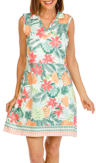 Thumbnail 1: Emerald Eighteen Women's Active Diamond Palm Border Dress 