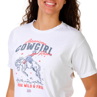 Thumbnail 3: America 250 Juniors Short Sleeve American 250 Cowgirl Crop Tee 