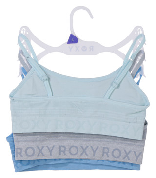 Thumbnail 2: ROXY Girls 3 Pk Logo Band Seamless Bras 
