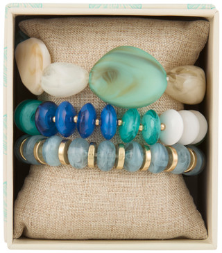 Thumbnail 1: Nicole Miller 3 Pk Coastal Bead Stretch Bracelets 