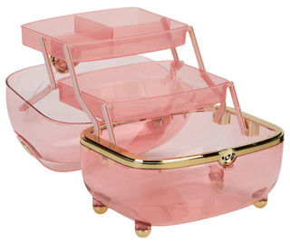 Thumbnail 3: Oasis Beauty Organizer with Two-Tier Expandable Trays 