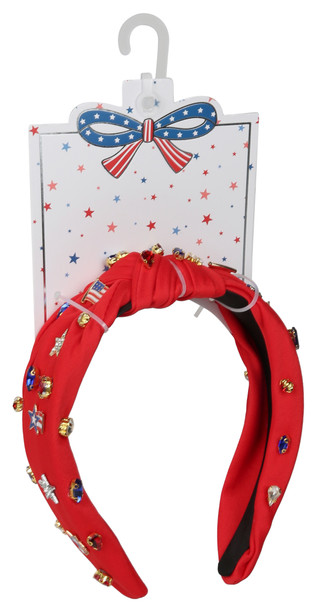 Thumbnail 1: Americana Rhinestone Studded Headband 