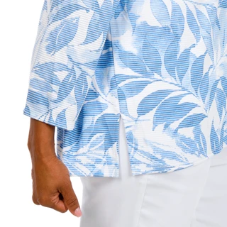 Thumbnail 4: Alfred Dunner Plus 3Q Sleeve Monotone Leaf Print Top 