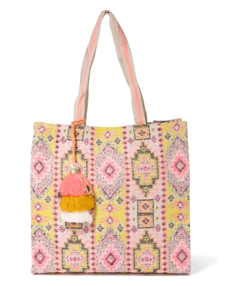 Thumbnail 1: AMERICA AND BEYOND Ancient Rug Inspired Tote  