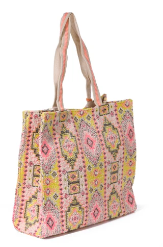 Thumbnail 2: AMERICA AND BEYOND Ancient Rug Inspired Tote  