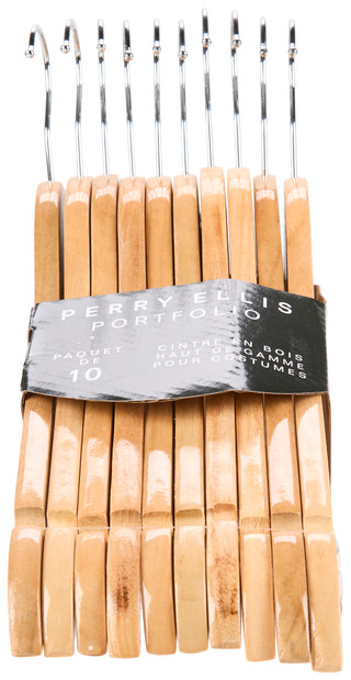 Thumbnail 2: Perry Ellis 10 Pk Wood Suit Hangers 