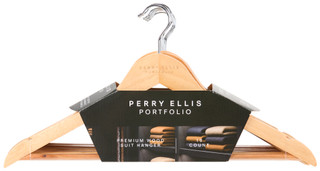 Thumbnail 3: Perry Ellis 10 Pk Wood Suit Hangers 