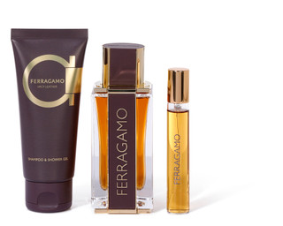 Thumbnail 2: FERRAGAMO Men's 3‑Piece Spicy Leather Eau de Toilette Gift Set - 3.4 oz 