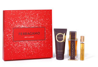 Thumbnail 1: FERRAGAMO Men's 3‑Piece Spicy Leather Eau de Toilette Gift Set - 3.4 oz 