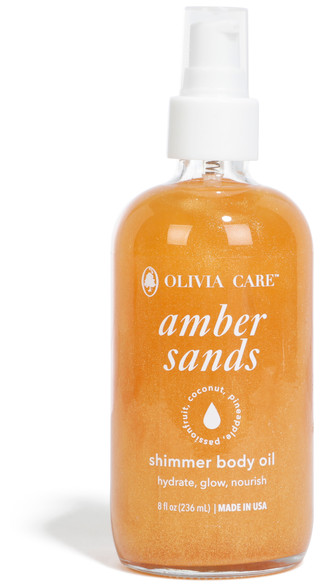 Thumbnail 1: Olivia Care Amber Sands Shimmer Body Oil - 8 oz 