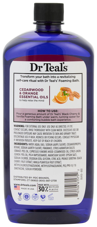 Thumbnail 2: Dr Teals Black Cherry & Vanilla Foaming Bath with Epsom Salt - 34 oz 