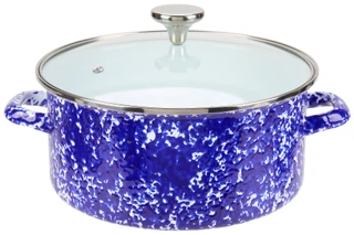 Thumbnail 1: Alta 6.55 qt Enamel Pot with Glass Lid 