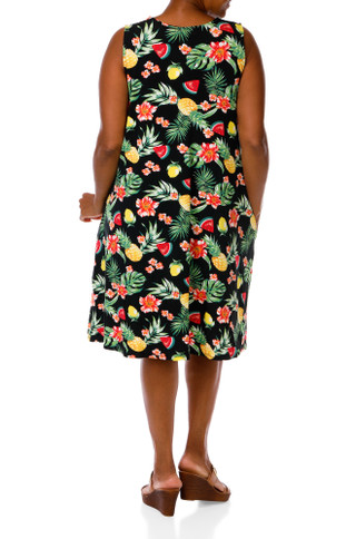 Thumbnail 3: HARLOW & ROSE Women's Plus Sleeveless Swing Dress 