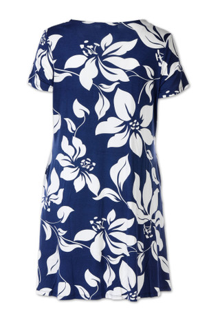 Thumbnail 2: HARLOW & ROSE Women's Plus Short Sleeve Print Swing Dress 