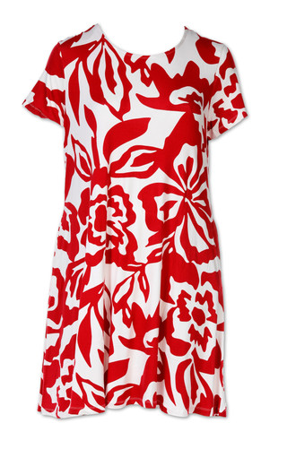 Thumbnail 1: HARLOW & ROSE Women's Plus Short Sleeve Print Swing Dress 